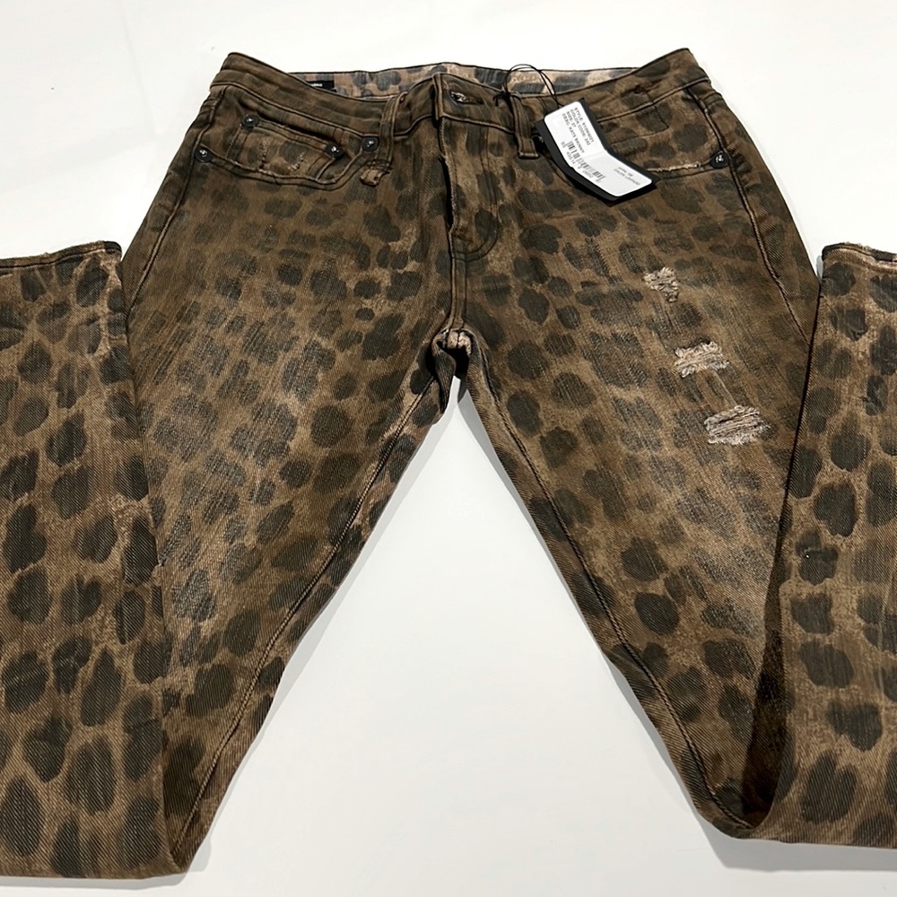 NWT R13 Leopard Kate Skinny Jeans, 27